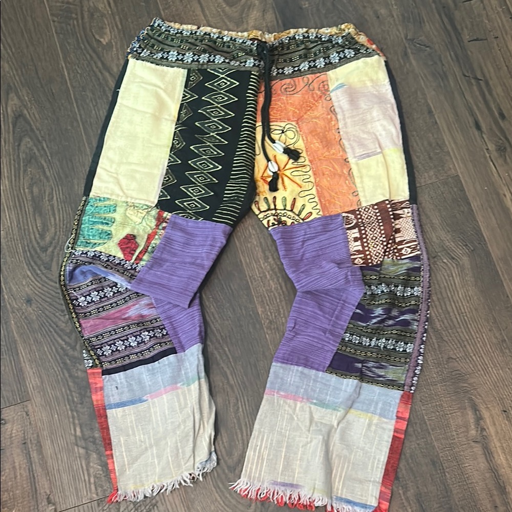 Ethnic Boho Wear Multicolor Patchwork Capris - image 1